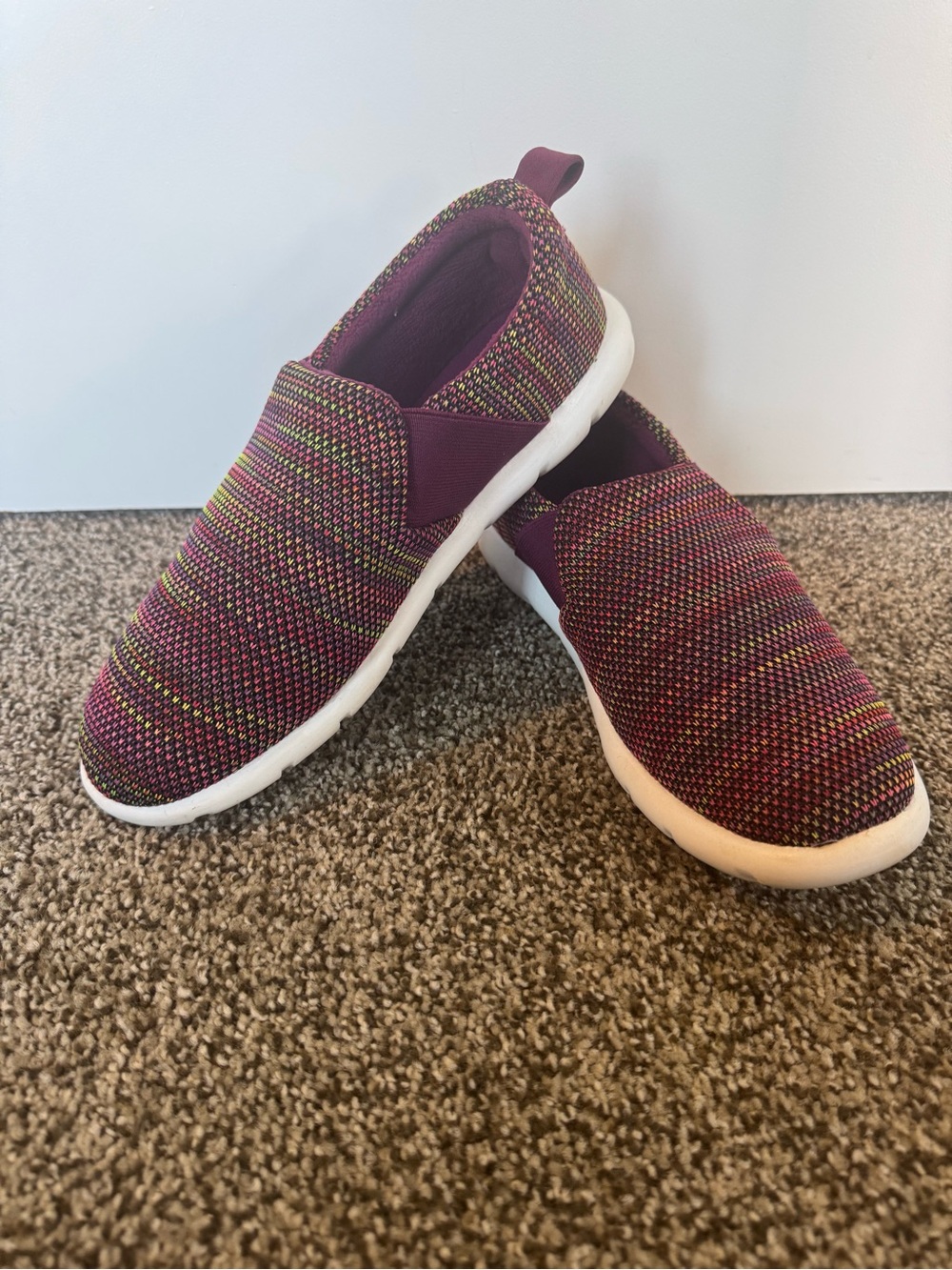 Everywear women’s Slip-On Casual Shoes Woven Fabric Lightweight Purple US 8